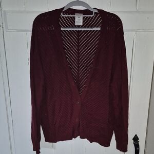 Serra XL Maroon Women's Cardigan